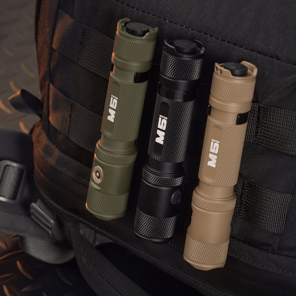 Powertac M5 Gen3 Tactical EDC Flashlight | 2030LM Super Bright | Auto-Magnetic Charge | IPX8 Waterproof & 2M Drop Resistant | 1-Inch Picatinny Mount Compatible