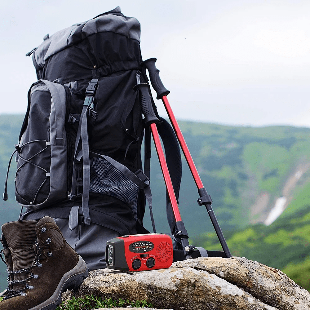 Emergency  Radio Crank Solar Hand Weather 1000mAh Power Bank Charger Flash Light