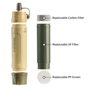 miniwell Outdoor Survival Portable Water Filtration for Camping, Hiking, Climbing, Emergency, Disaster
