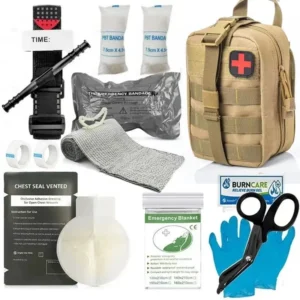 Emergency IFAK First Aid Kit with Tourniquet Chest Seals Bandage for Emergency Treatment Care Trauma Kit
