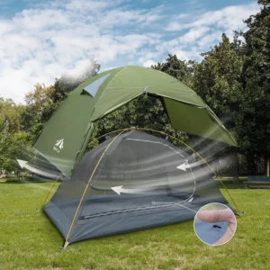 2-Person Waterproof Lightweight Backpacking Tent with Aluminum Poles and Rainfly for Hiking Outdoor Camping