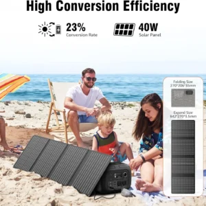 300W 260Wh Portable Power Station with Solar Panels 40W Solar Generator with AC Outlet 110V for Outdoor Garden Travel Camping RV