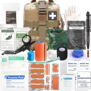 74 Piece Ifak Trauma Kit Upgrade Tactical First Aid Supplies with Molle Pouch Rip Away for Survival Camping