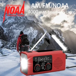4000 mAh USB emergency light LED emergency light new with light radio outdoor camping radio solar charging radio portable
