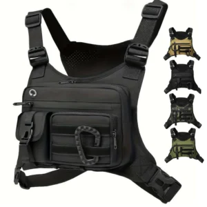 Outdoor Sports Chest Bag Vest Men Women Backpack Multi Pocket Travel Work Front Rig Fanny Pack Running Cycling Tactical EDC Bag