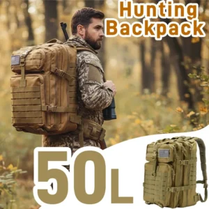 Hunting Backpack for Men Large Capacity Tactical Backpack with Molle System Waterproof Camo Daypack for Outdoor Shooting Camping
