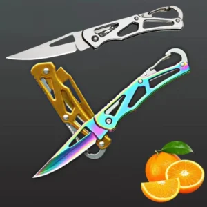 Portable Folding Knife Keychain, Fruit Cutter, Multipurpose Pocket Knife, Utility Knives, Stainless Steel, Kitchen Accessories